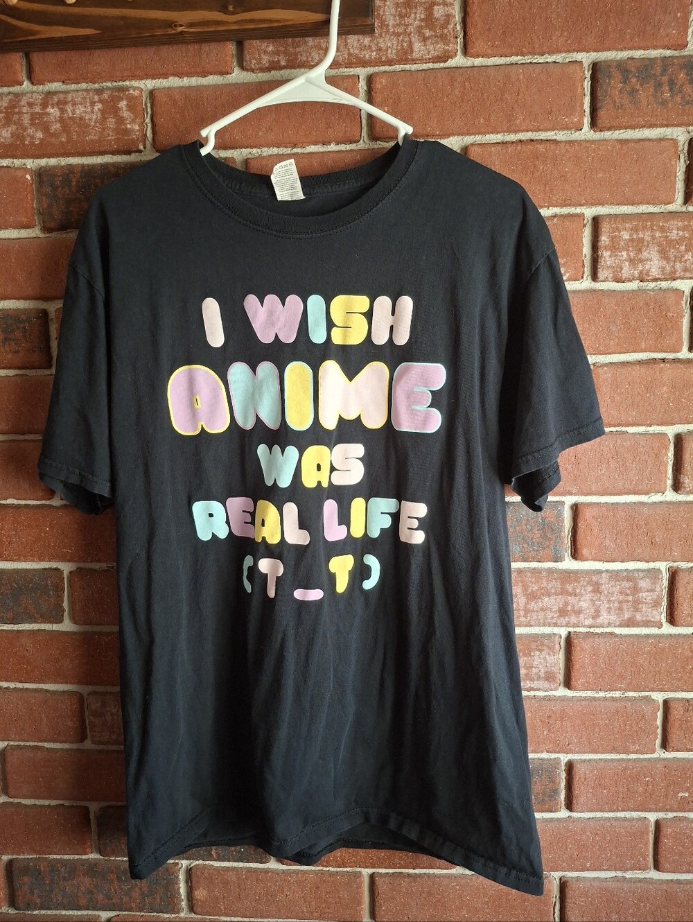 Black Graphic Tee "I Wish Anime Was Real Life"